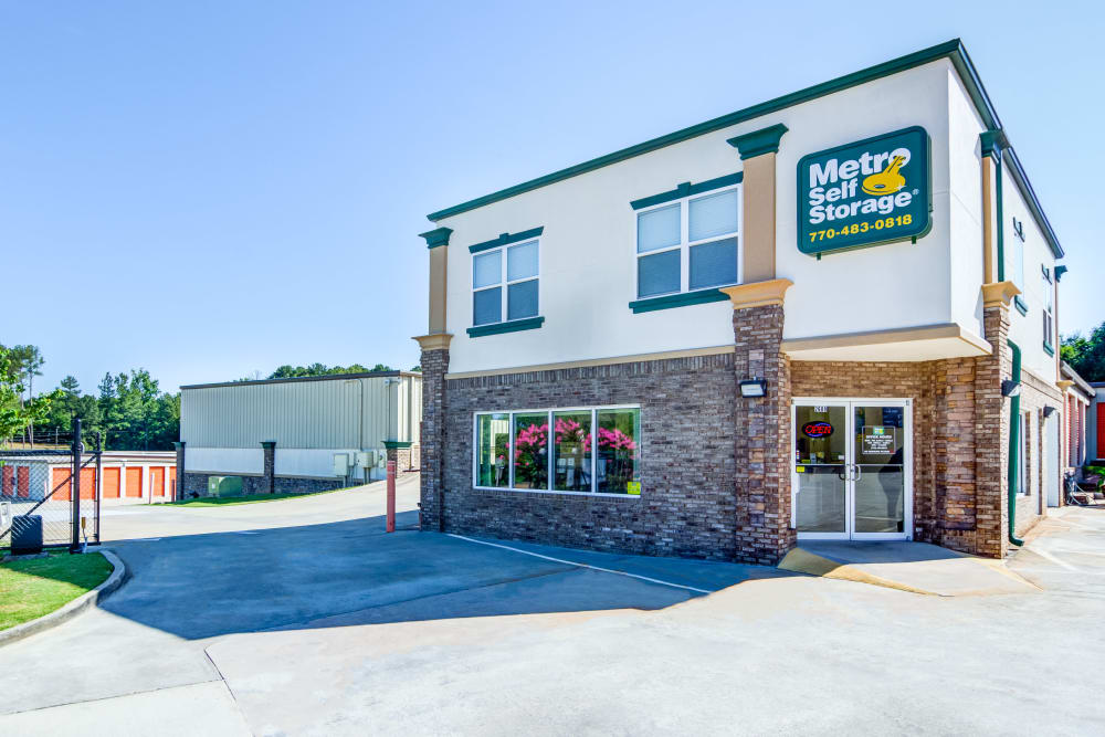 Office exterior view at Metro Self Storage in Conyers, Georgia