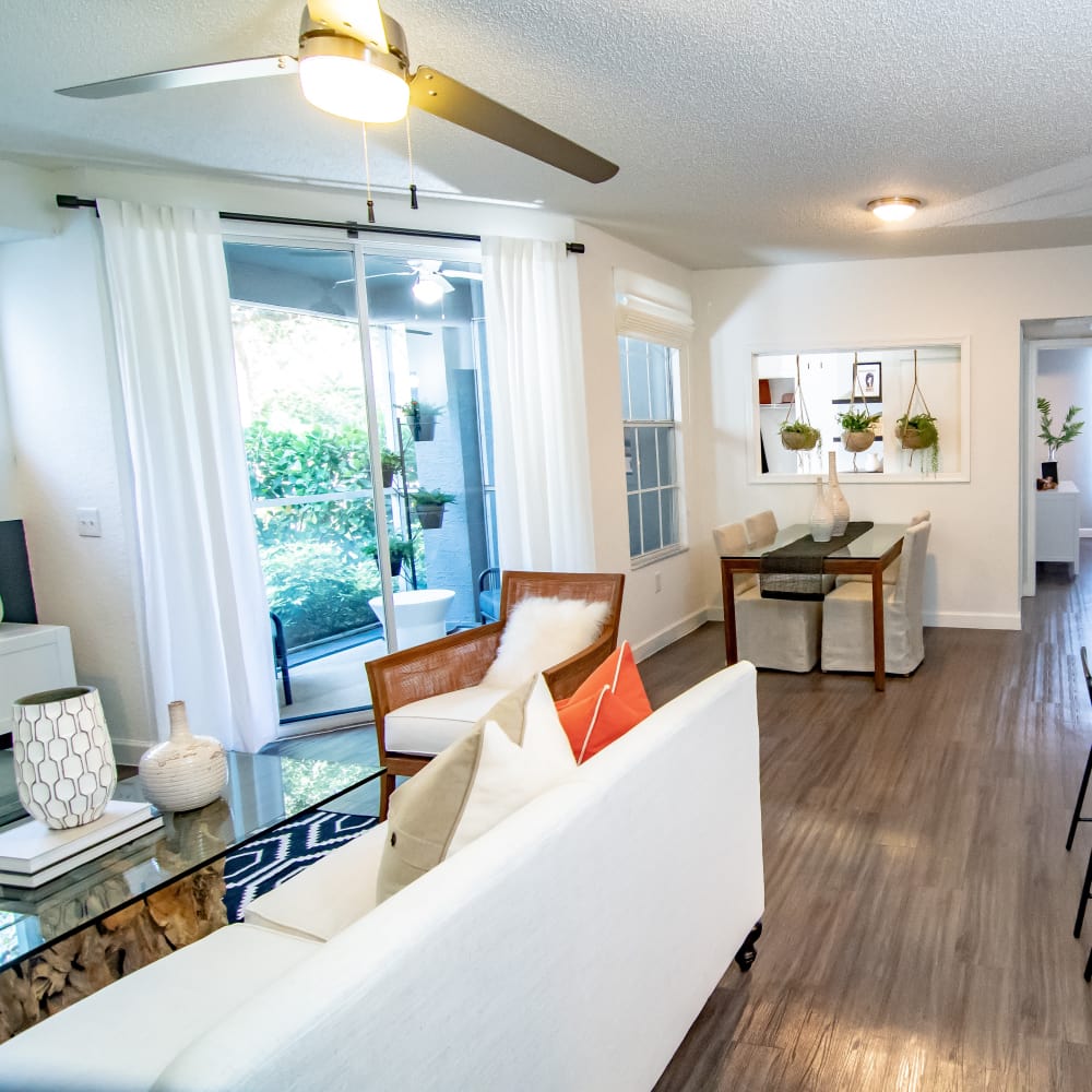 Lovely wooden flooring in unit at The Sophia at Abacoa in Jupiter, Florida