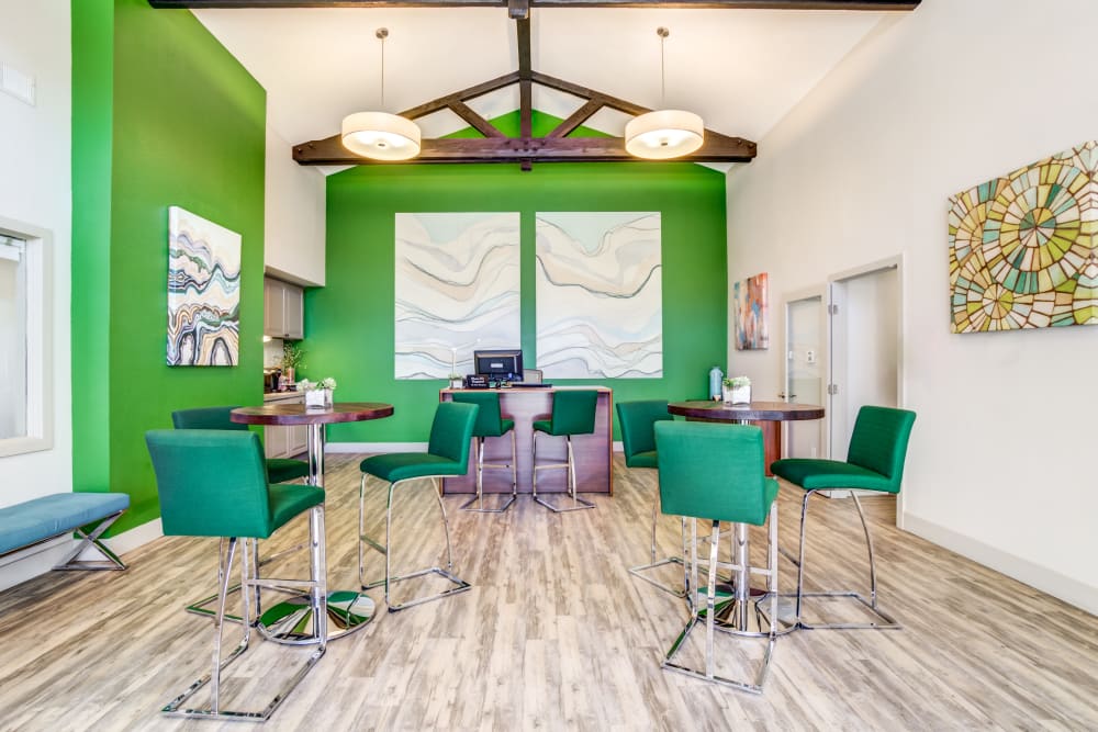 Community common area for resident use at Parkside Commons Apartments in San Leandro, California