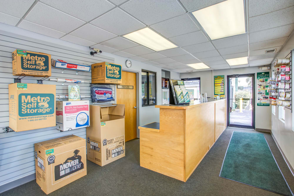 Office reception at Metro Self Storage in Northlake, Illinois