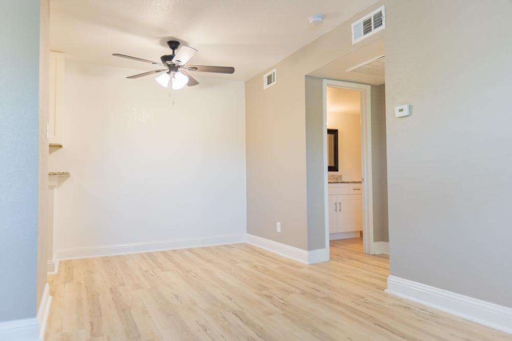 Dining area next to the kitchen at Lakeshore Villa Apartments in Rowlett,Texas