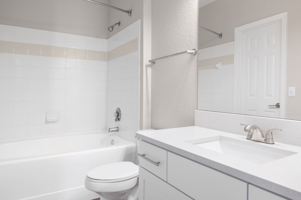 A shower with tub at Verandahs of Brighton Bay in St. Petersburg, Florida