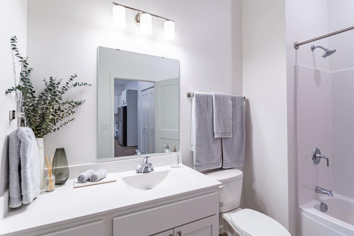 Apartment bathroom at The Ellie in Eden Prairie, Minnesota