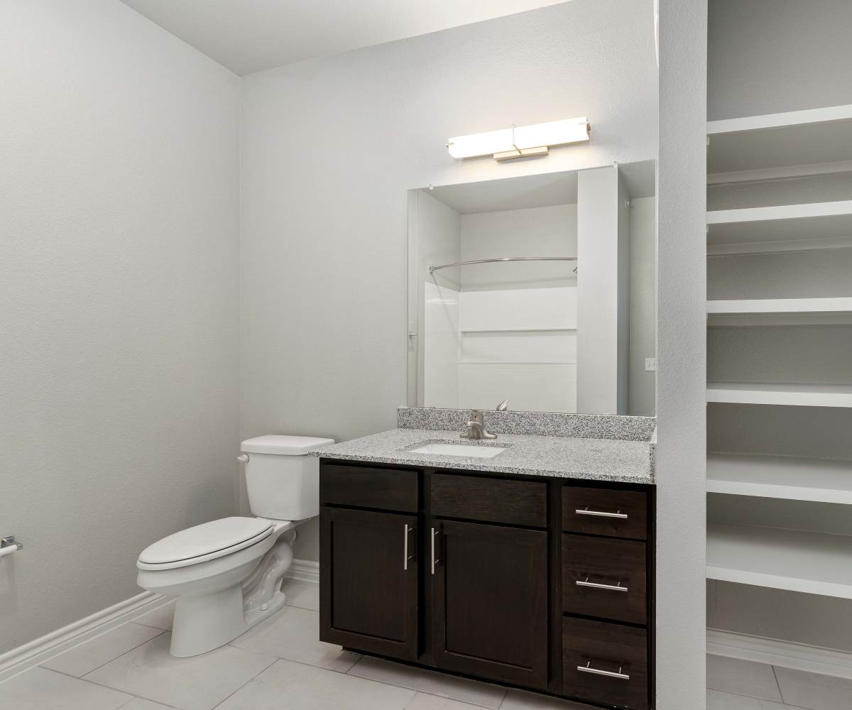 Bathroom with vanity unit at Redwood in San Marcos,Texas