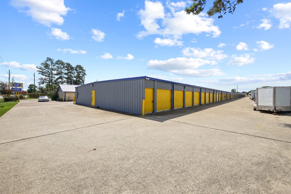 A customer packing boxes near Storage Star - Lake Travis Austin in Austin, Texas