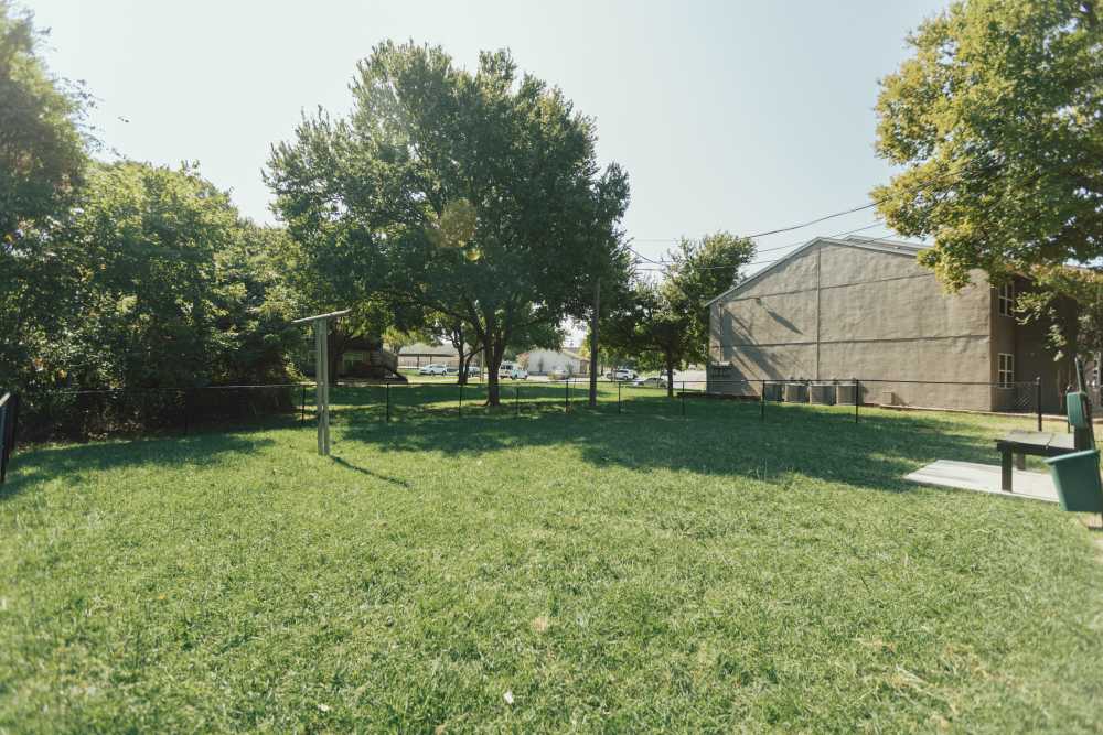 On-site pet park at Lakeshore Villa Apartments in Rowlett, Texas