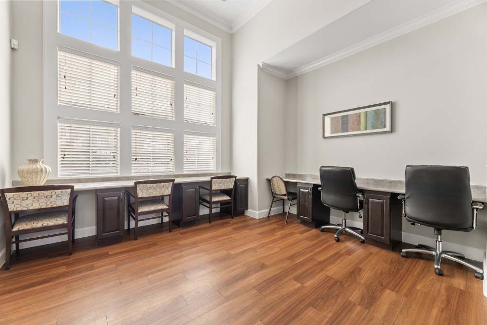 A business center at Costa Ibiza in Houston, Texas