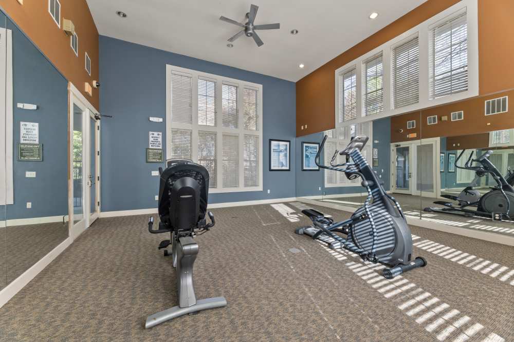 A fitness center at Costa Ibiza in Houston, Texas