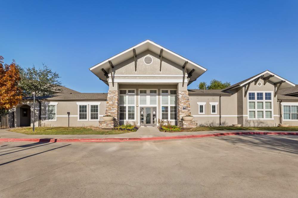 Exterior view of the apartment building at Costa Ibiza in Houston, Texas