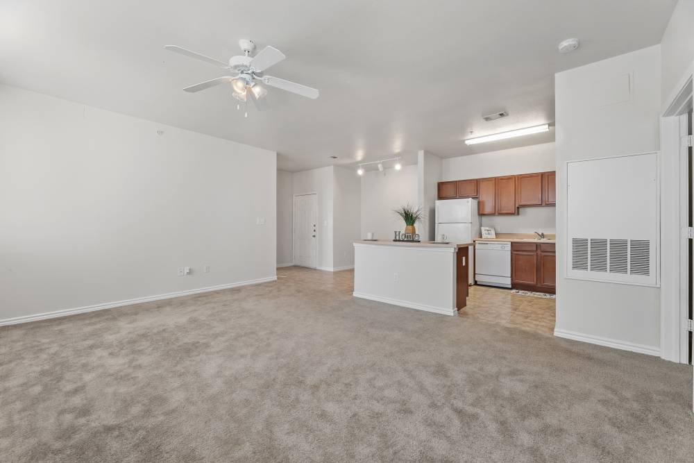 Living room with carpet flooring at Costa Ibiza in Houston, Texas