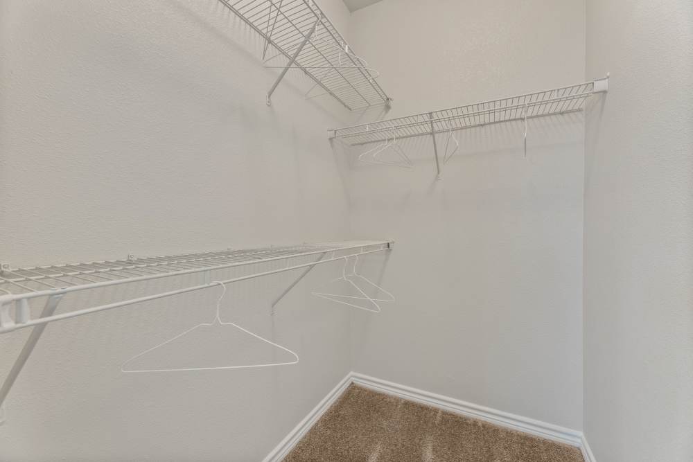 Walk-in closet at Costa Ibiza in Houston, Texas