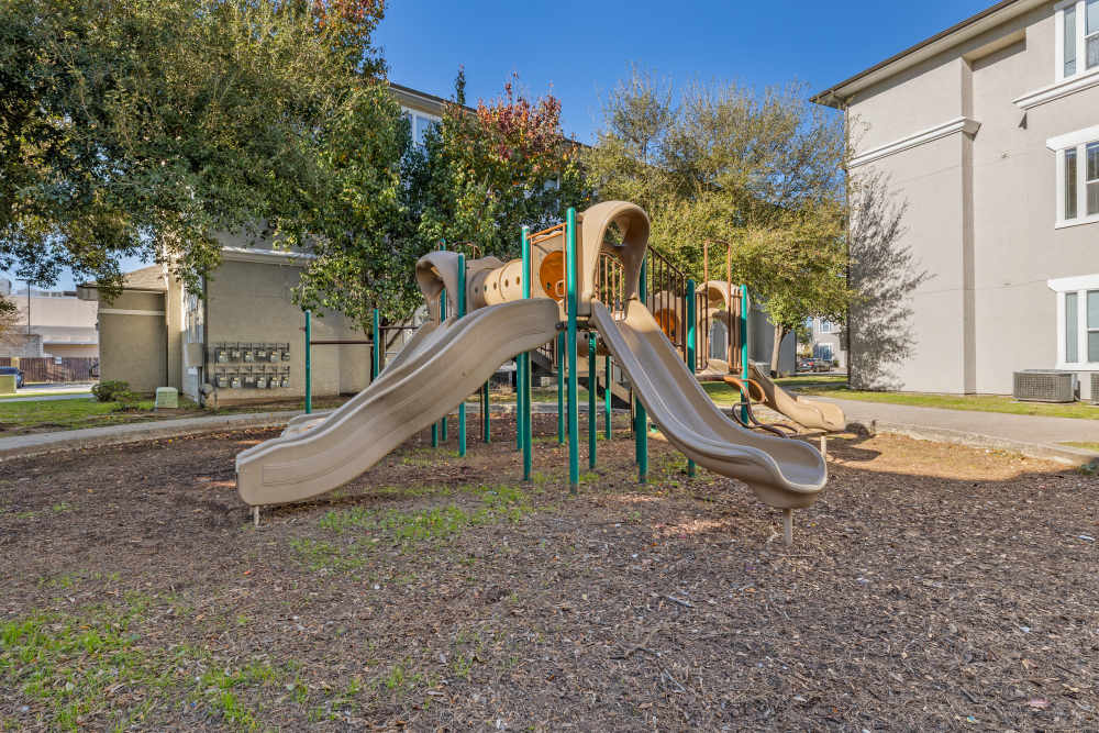 A playground with slides at Costa Ibiza in Houston, Texas