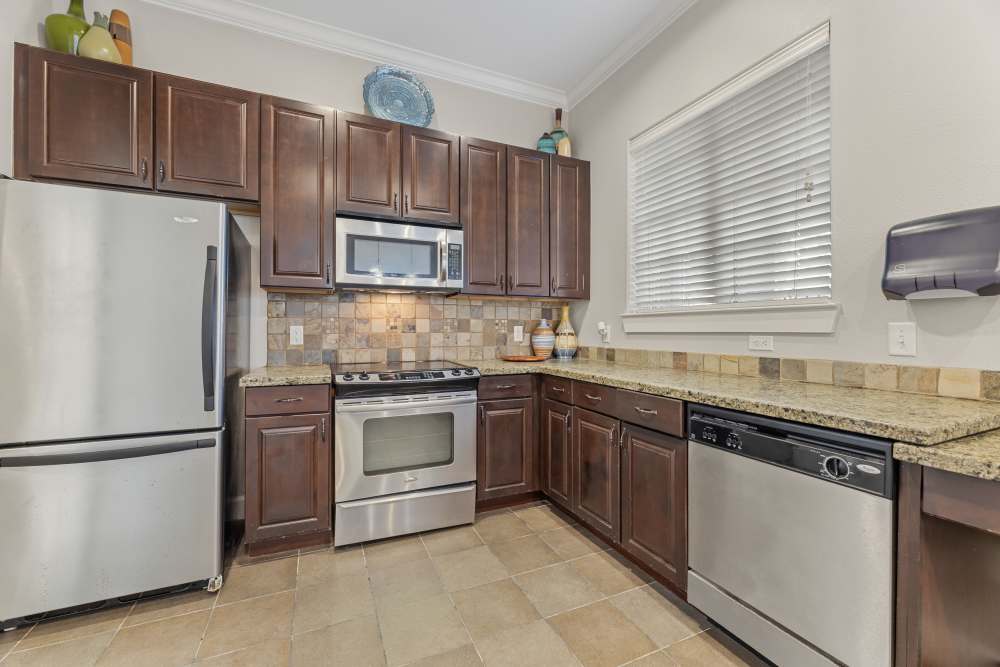 Community kitchen at Costa Ibiza in Houston, Texas