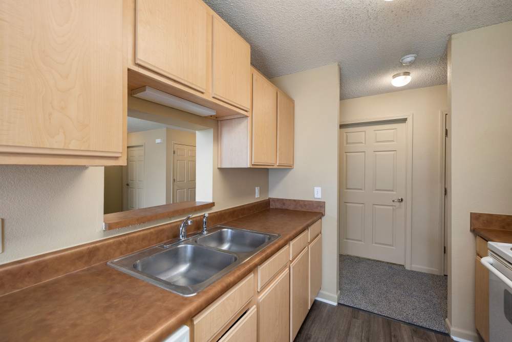 Kitchen with water sink at Prairie Hill Estates in Carl Junction. MO
