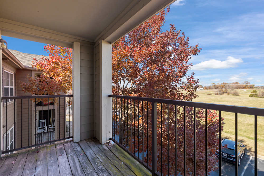 Private patio at Villas At Copper Leaf in Nixa,Missouri