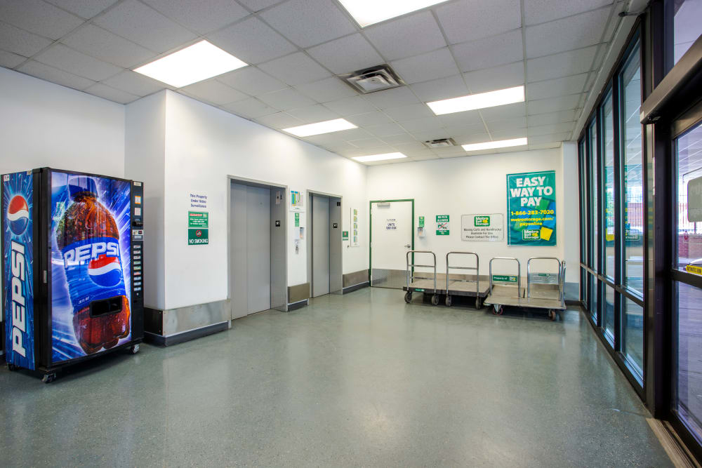 Elevator and carts available at Metro Self Storage in Chicago, IL