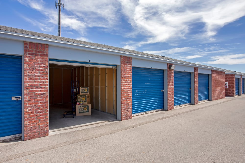Open storage unit at Metro Self Storage in El Paso, Texas