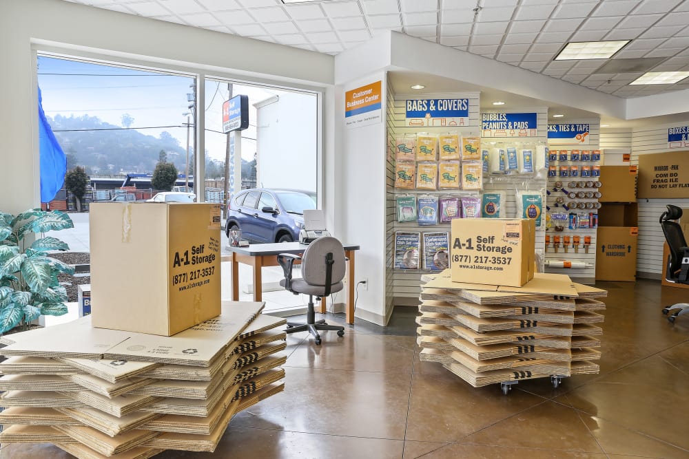 The office at A-1 Self Storage in Belmont, California