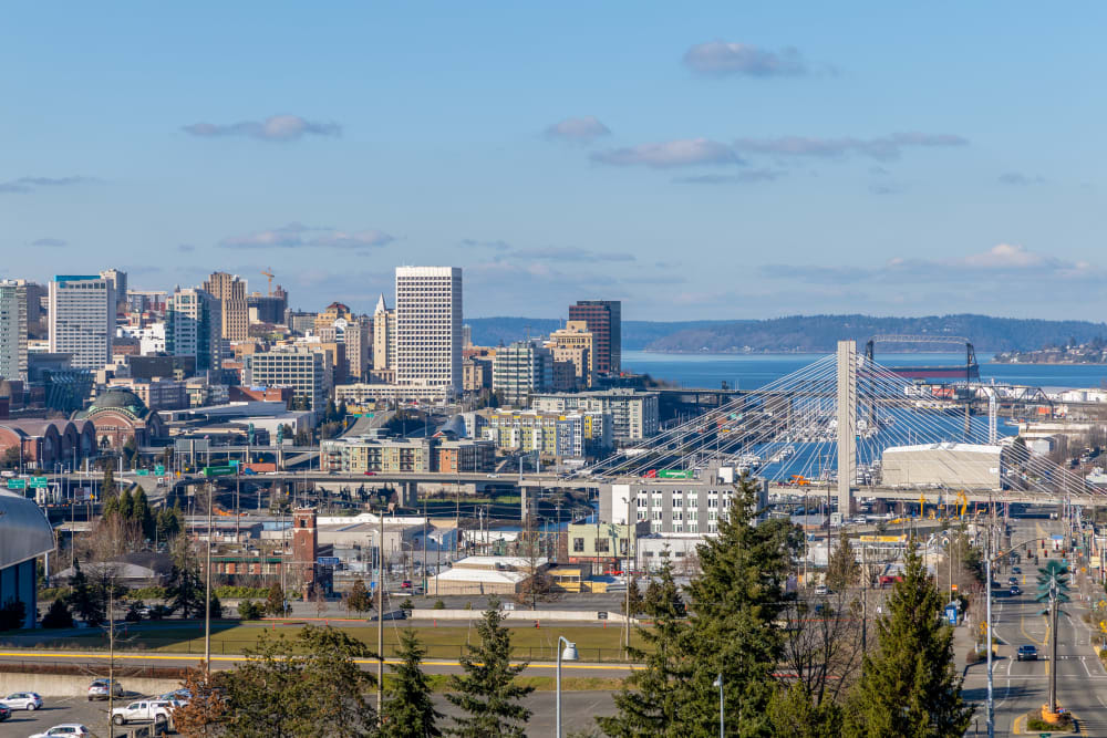 View of Tacoma at Merrill Gardens at Wright Park in Tacoma, Washington