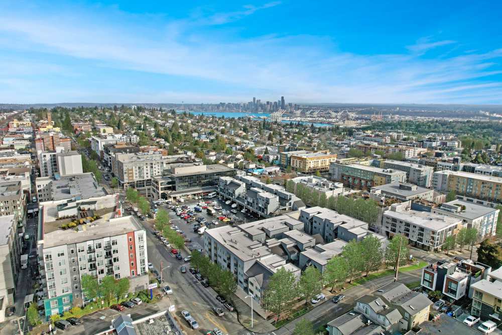 Beautiful aerial view of Elan 41 Apartments in Seattle, Washington