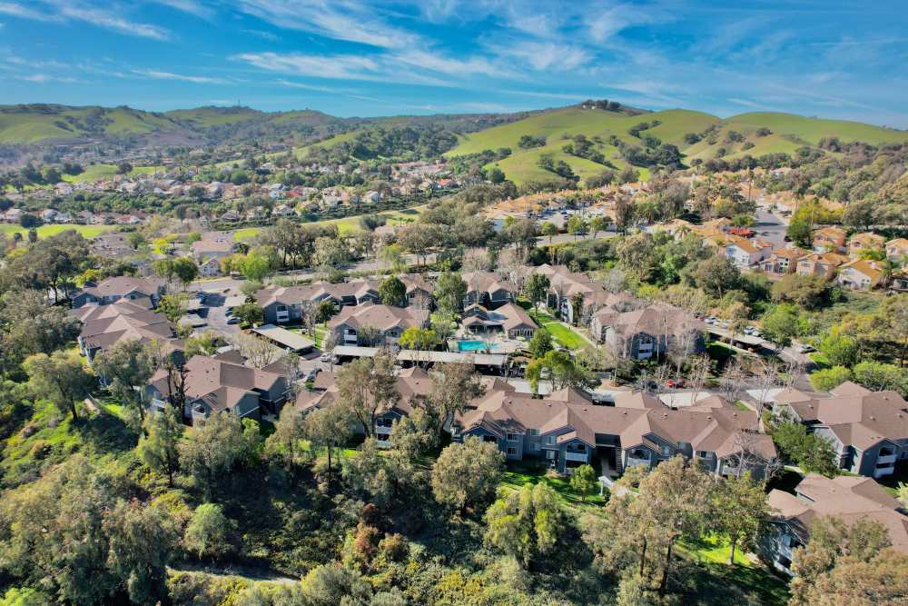 Aerial view of property at Village Oaks in Chino Hills, California