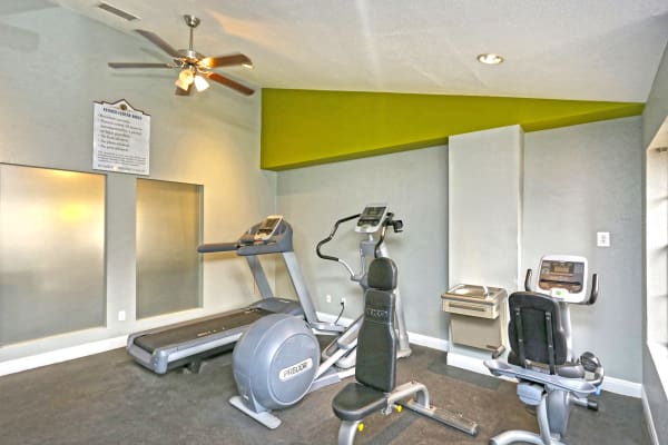 Fitness center at Promontory Point Apartments in Austin, Texas