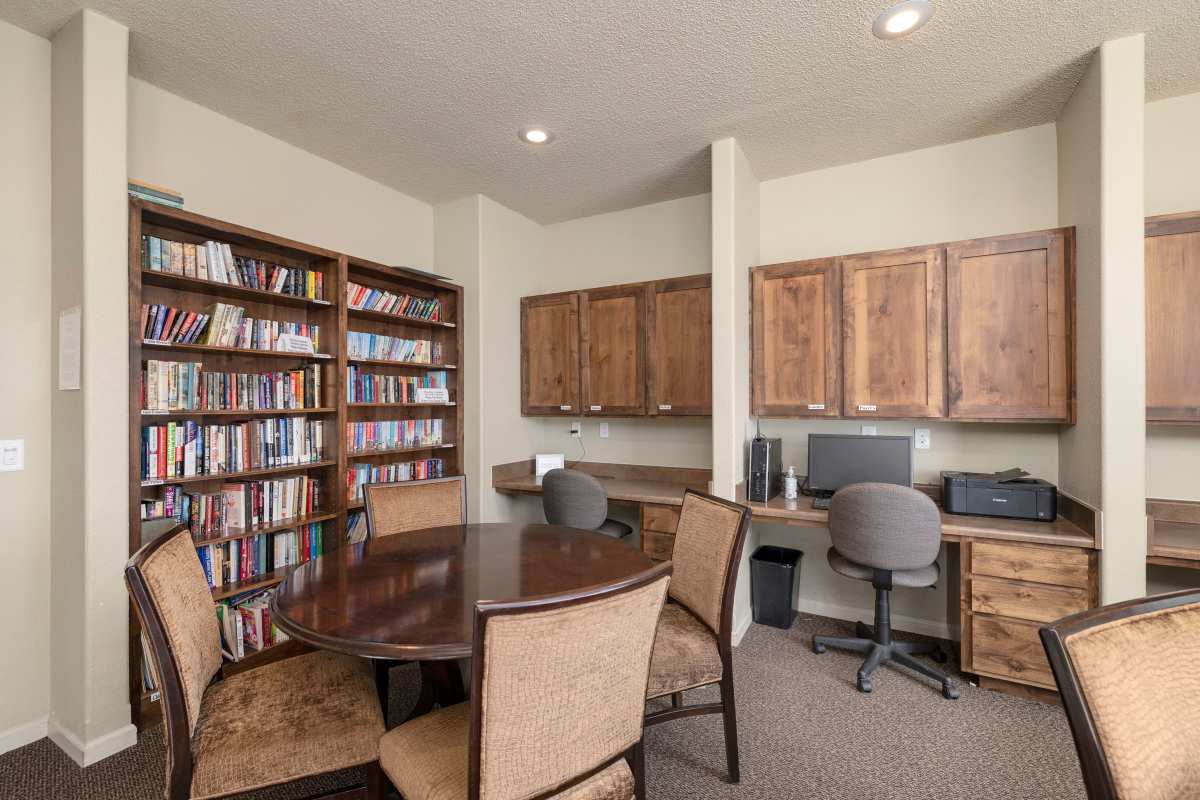 Library and business center at Churchill Apartments in Marshfield, Missouri