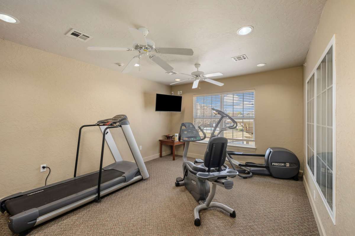 Fitness center at Villas At Copper Leaf in Nixa, Missouri