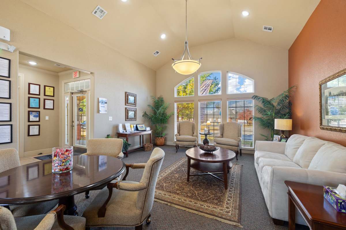 Clubhouse with full height window  at The Terraces At Copper Leaf in Nixa, Missouri