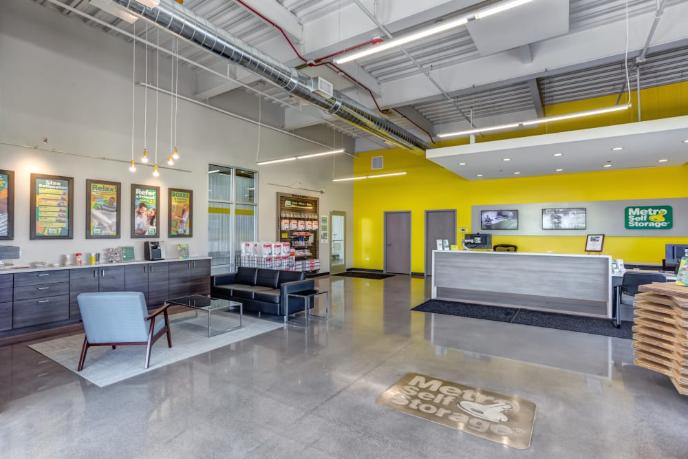 Leasing office interior at Metro Self Storage in St. Charles