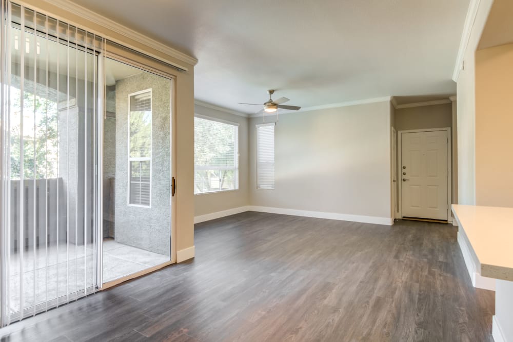 Spacious and well-lit living room at apartments in Chandler, Arizona