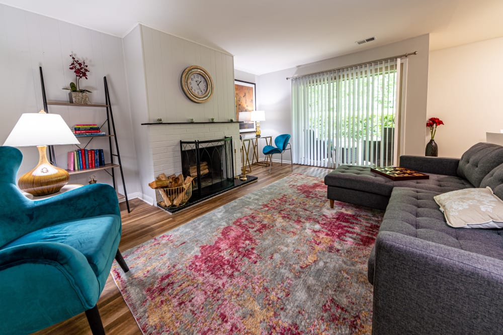 Furnished living room in Ramblewood Village Apartments's Mount Laurel, New Jersey