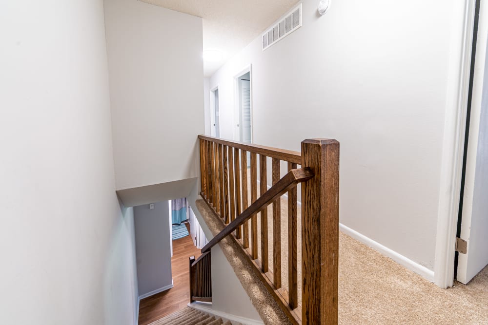 Upstairs hallway in Ramblewood Village Apartments Mount Laurel, New Jersey