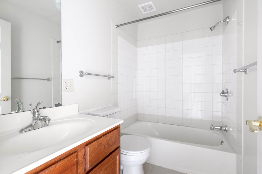 Bathroom with bathtube at Dundalk Village in Dundalk, Maryland