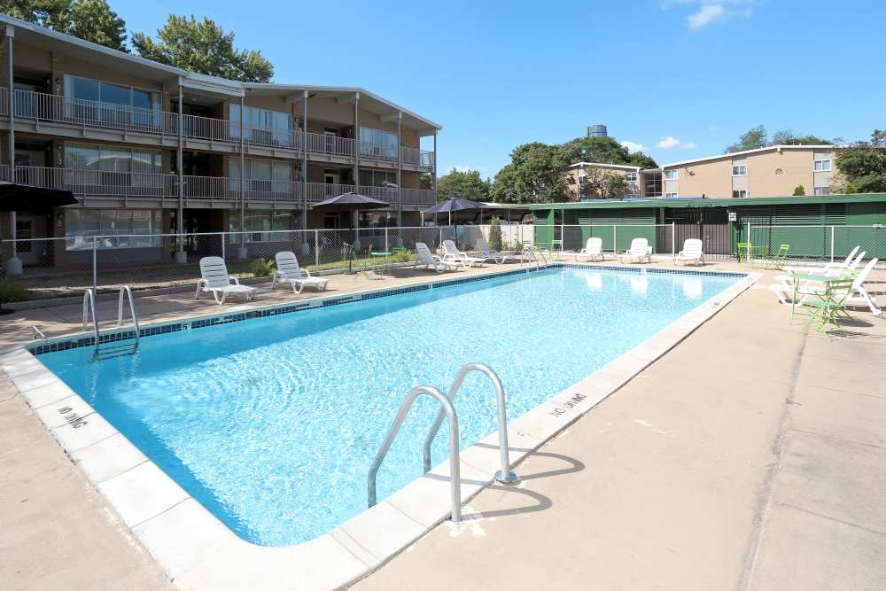Outdoor swimming pool at Detroit Living in Detroit, Michigan