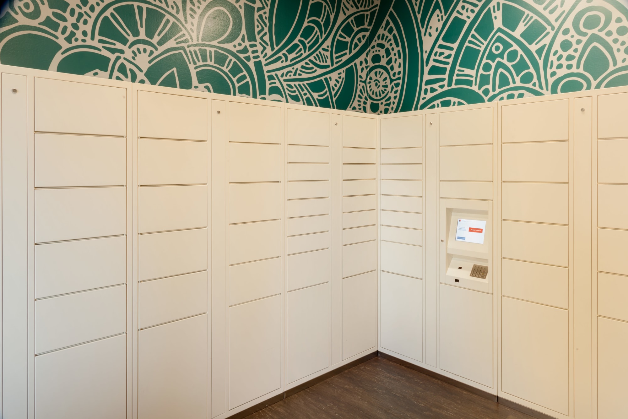 The 24-hour accessible package locker at Hawthorn Village Apartments in Napa, California