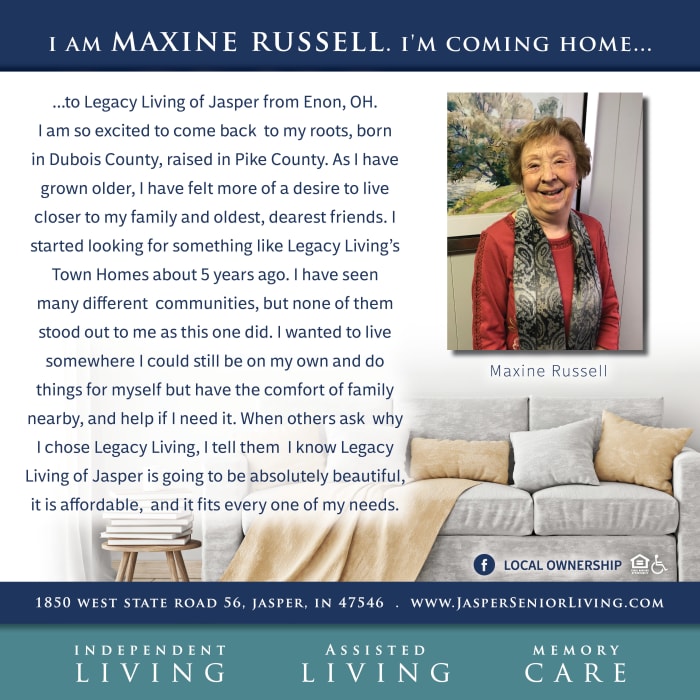 Legacy Living Jasper testimonials