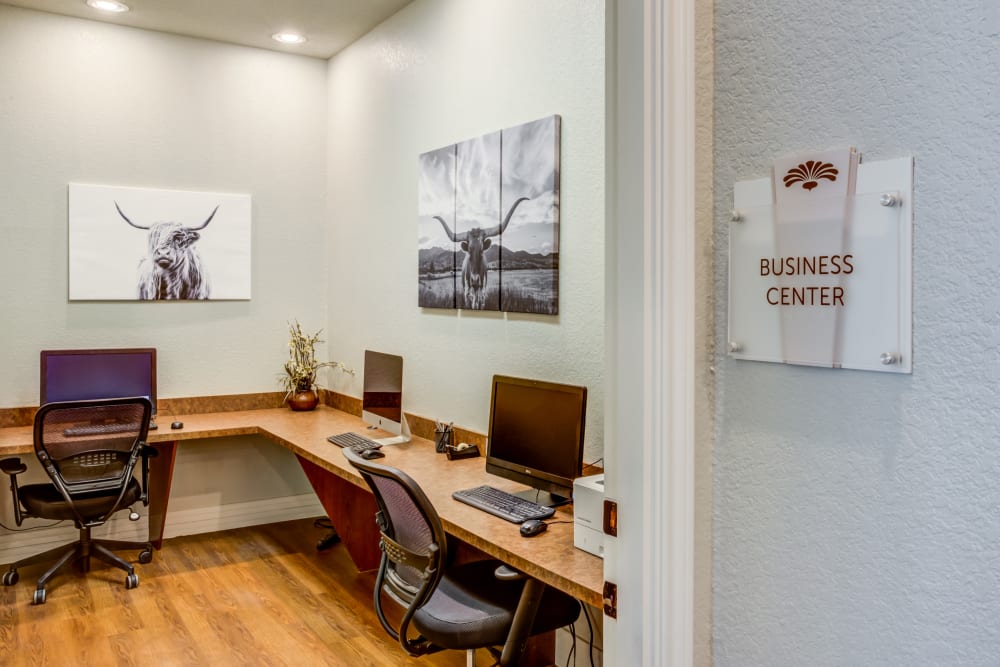 Business center at Park Hudson Place in Bryan, Texas