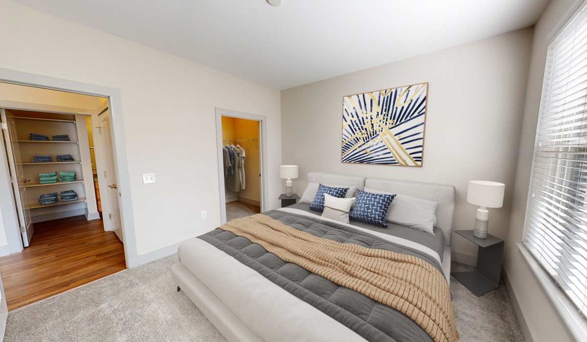 Spacious bedroom with closets at Gantry Apartments in Cincinnati, Ohio