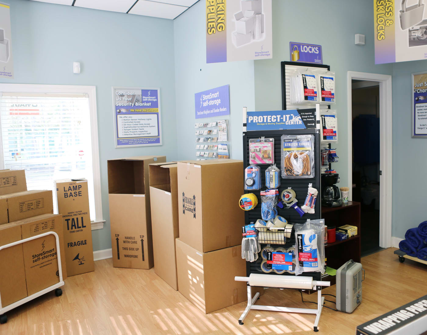 Packing and moving supplies for sale at StoreSmart Self-Storage in Wando, South Carolina