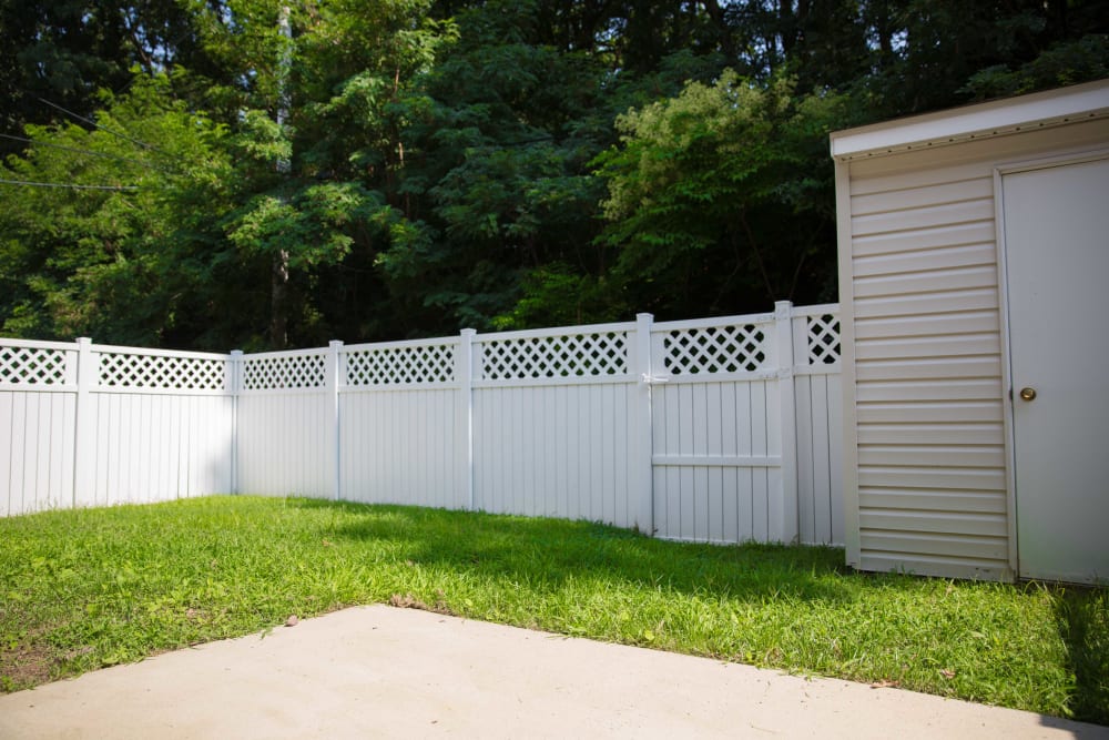 A fenced backyard at North Severn Village in Annapolis, Maryland