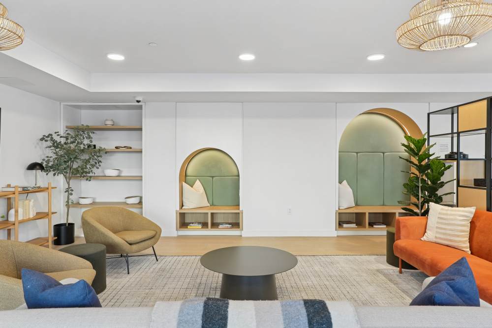 Clubhouse with community lounge at Mily on Green in Philadelphia, Pennsylvania