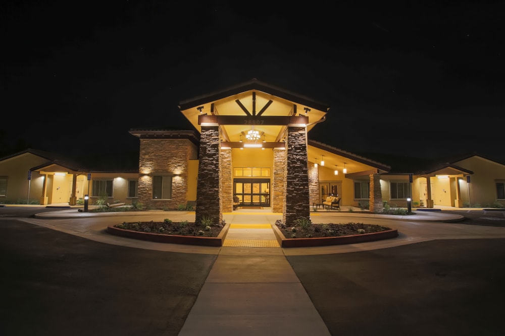 Front  entrance at Brightwater Senior Living of Highland in Highland, California