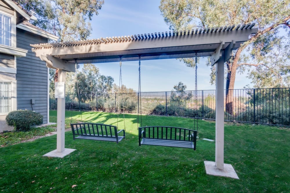 Exterior Swing with a View at Village Oaks in Chino Hills, California