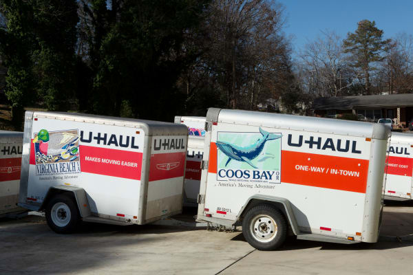 One of our moving trucks at Midgard Self Storage in Florence, Alabama
