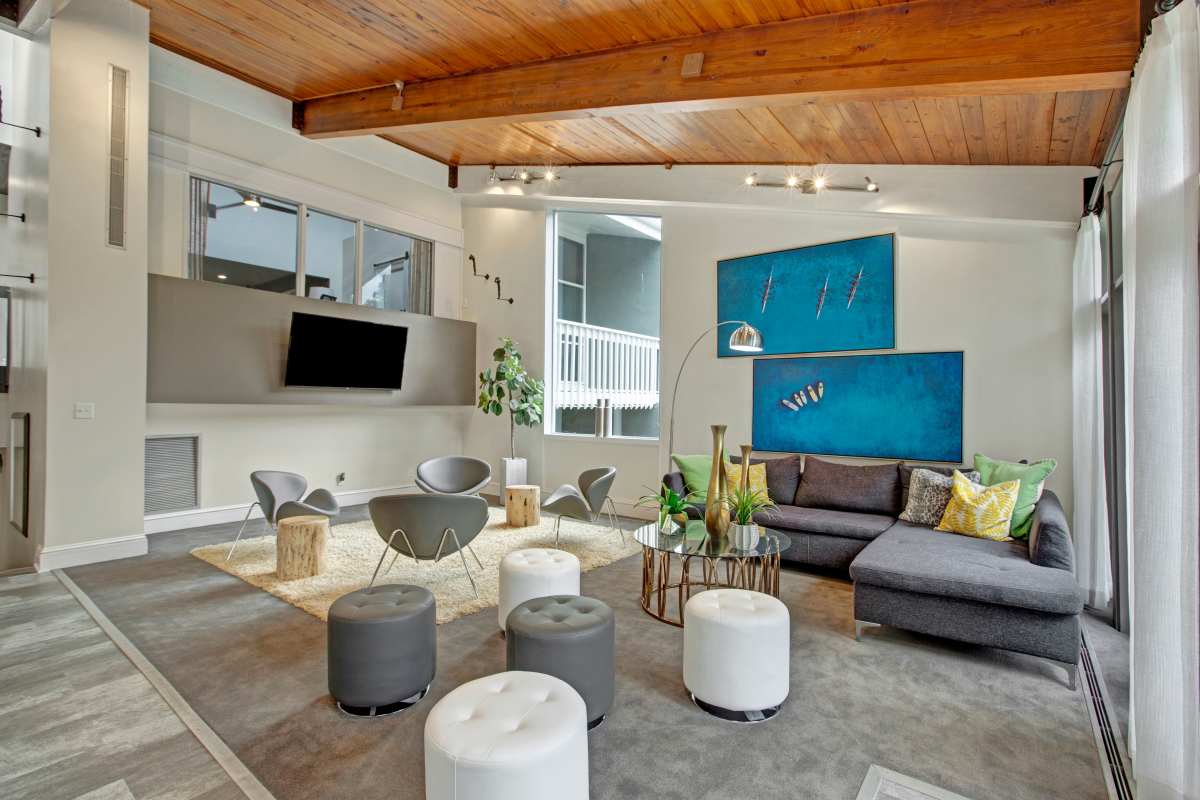 Community clubhouse interior at Lacota Apartments in Atlanta, Georgia