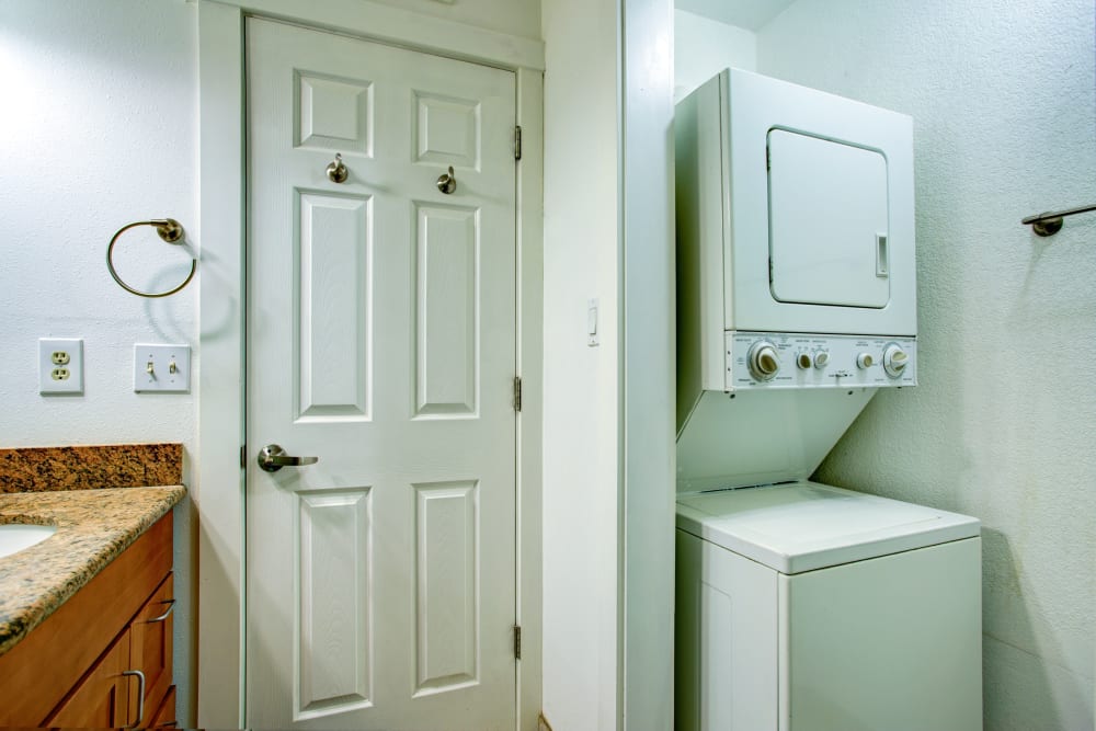 Convenient in-unit washers and dryers at Natomas Park Apartments in Sacramento, California