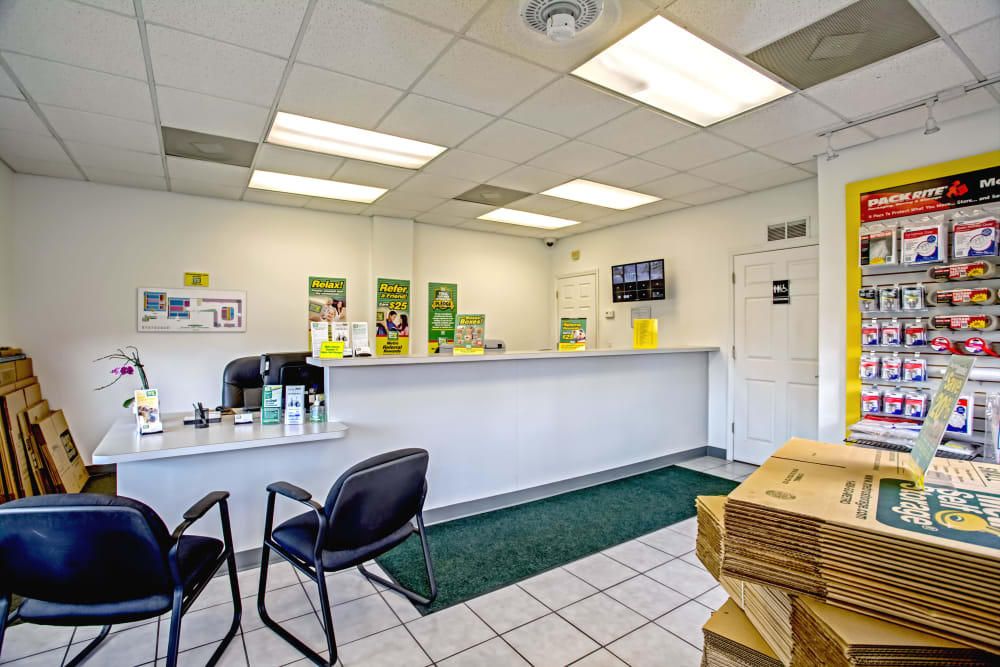 Leasing office reception at Metro Self Storage in Tampa, Florida
