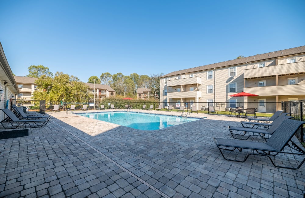 Swimming pool at Parkway Station Apartment Homes in Concord, North Carolina