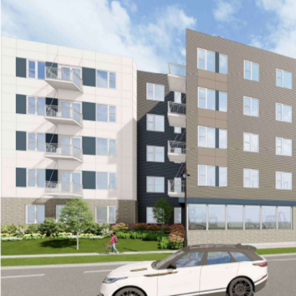 Side view of the apartment at The Intersect in Madison, Wisconsin 